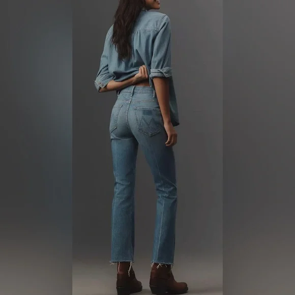 MOTHER High Rise Blue Jeans Flared - Picture 5 of 16